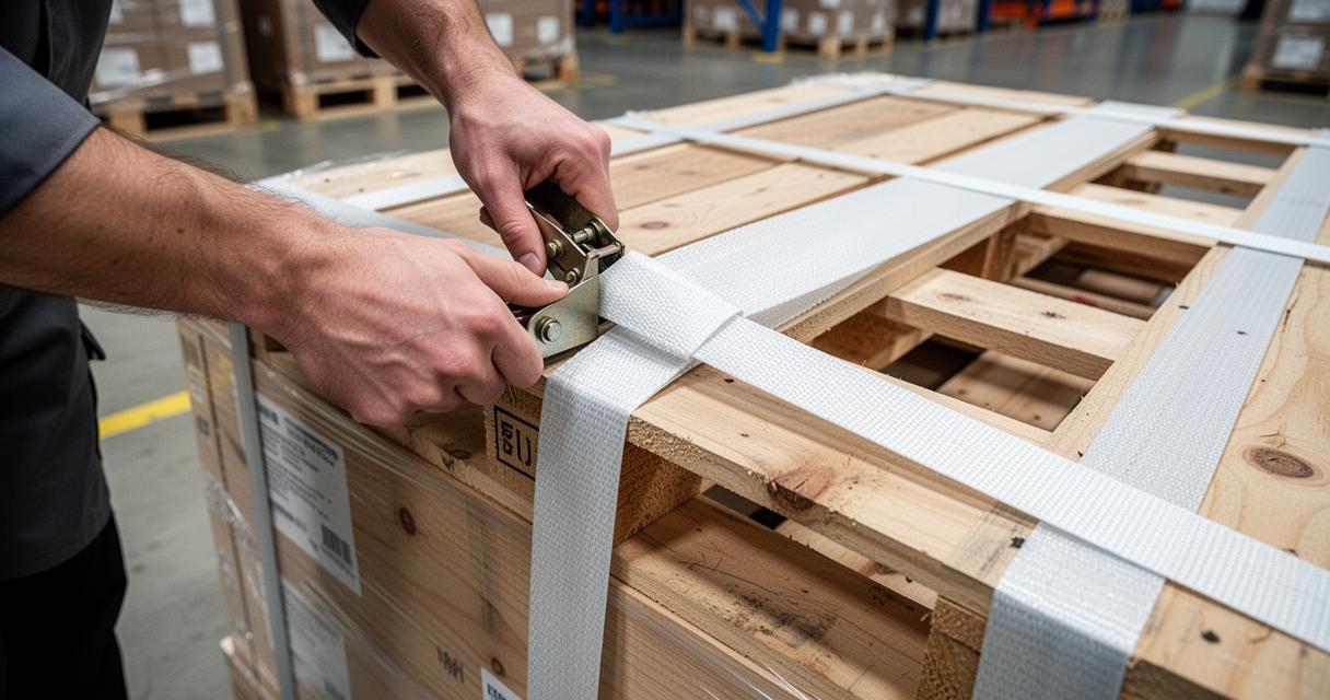 Consolider le cerclage de vos emballages avec des feuillards textiles résistants